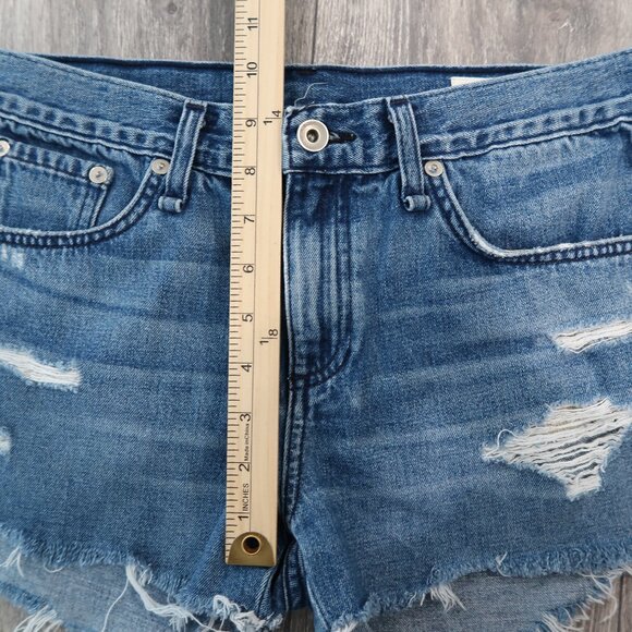 Rag & Bone Womens Cate Mid Rise Shorts Jean Denim Distressed Bottoms 27 - Picture 10 of 17